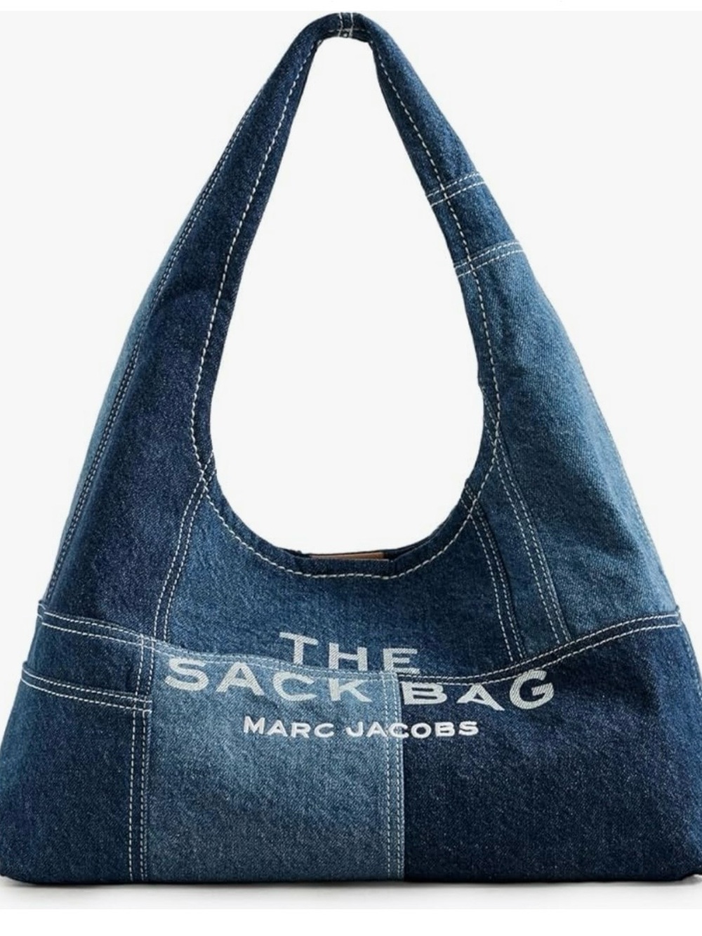 Marc Jacobs Denim Patchwork Sack Bag in Blue